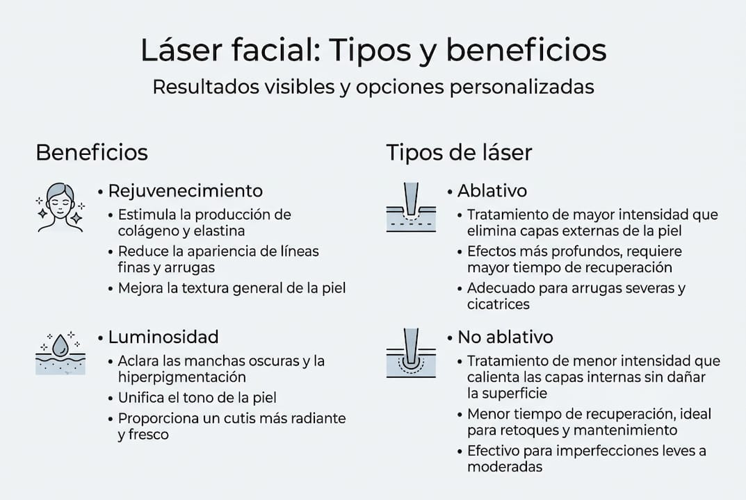 Infografía: descubre los diferentes tipos de láser facial y sus principales beneficios