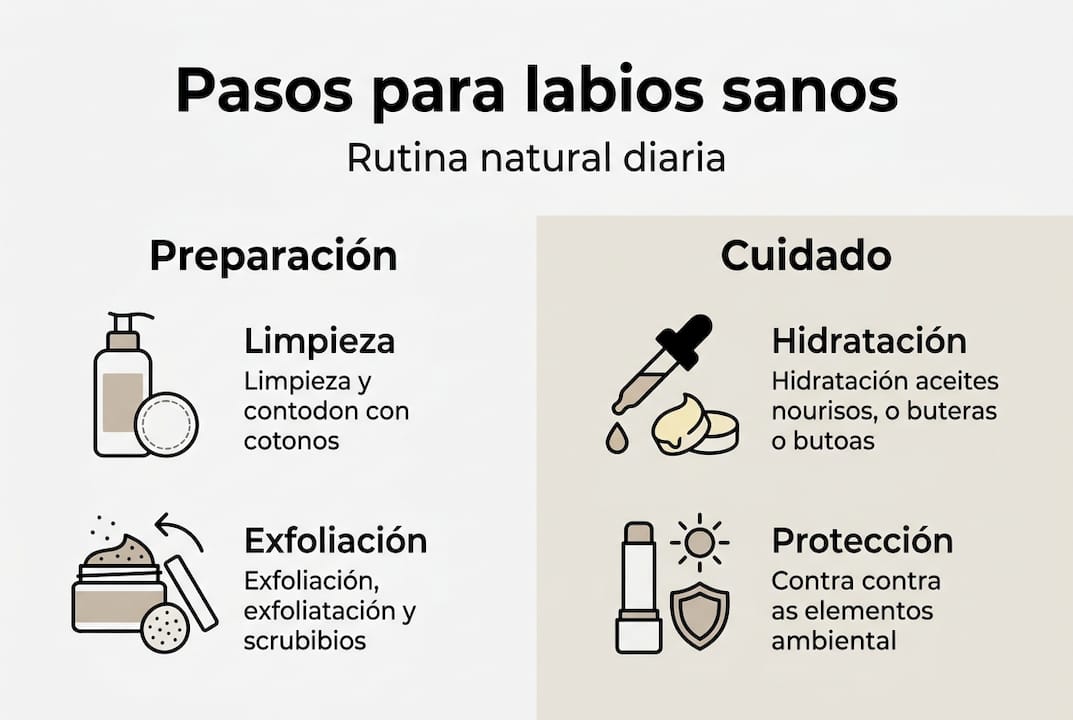 Infografía: pasos esenciales para mantener unos labios saludables