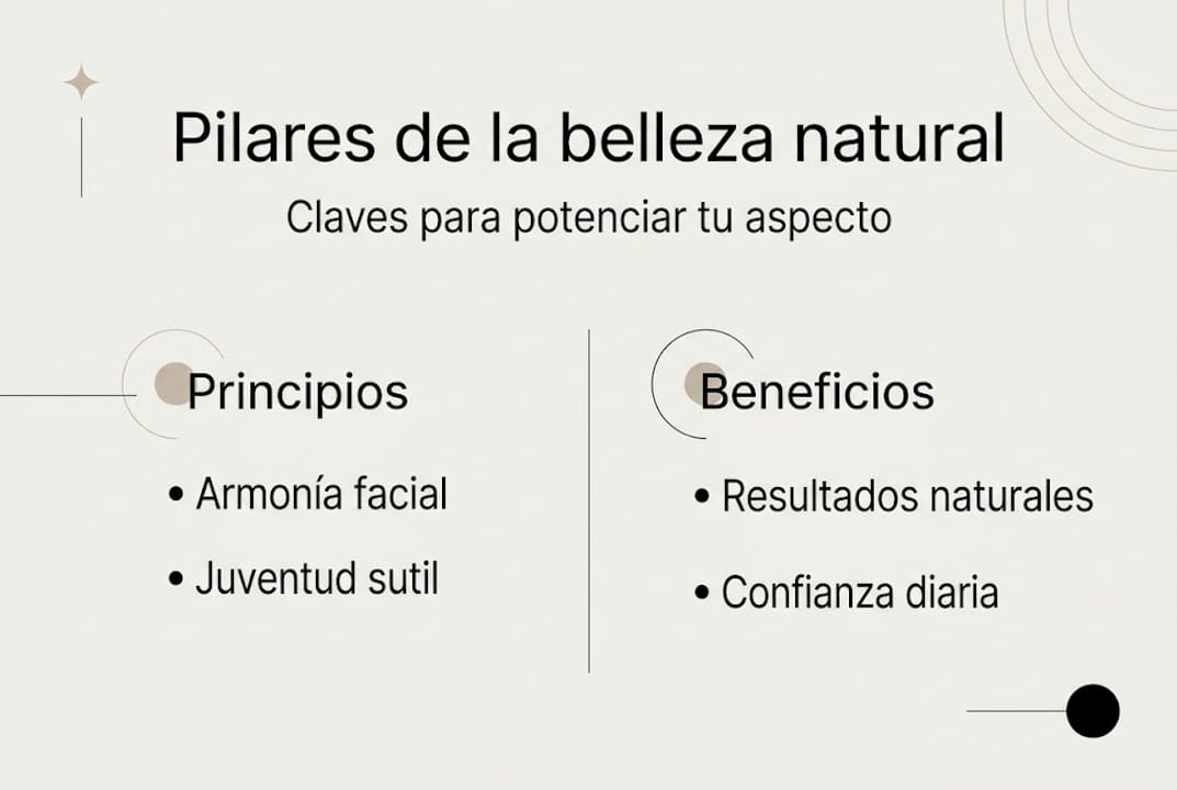 Guía visual sobre los principios y las ventajas de la belleza natural
