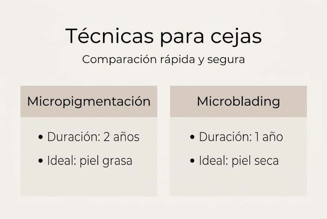 Guía visual para elegir la mejor técnica de cejas