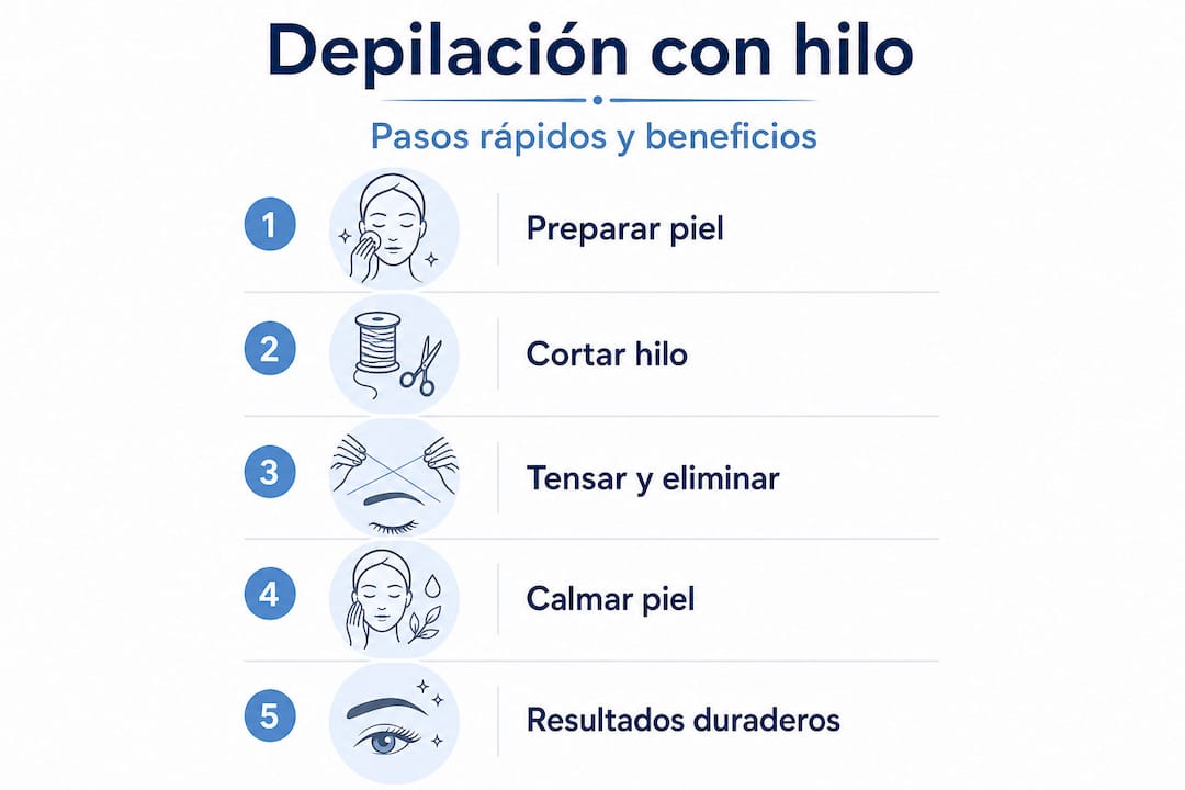 Infografía: cómo se realiza la depilación facial con hilo y cuáles son sus principales ventajas
