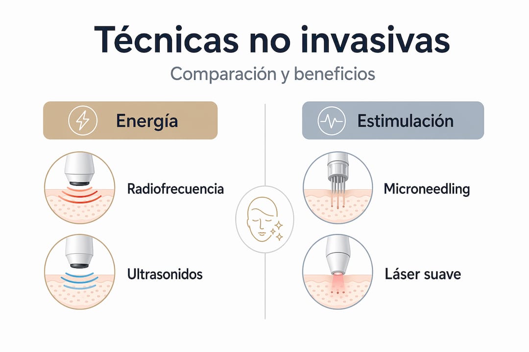 Infografía comparativa sobre métodos no invasivos