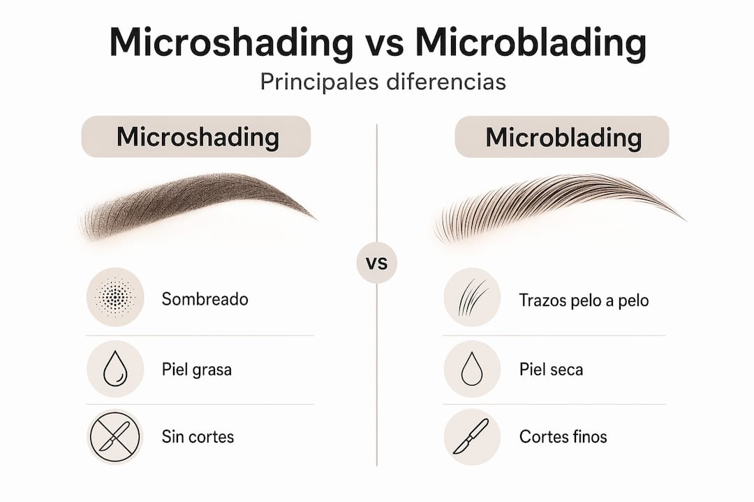 Infografía: diferencias entre microshading y microblading