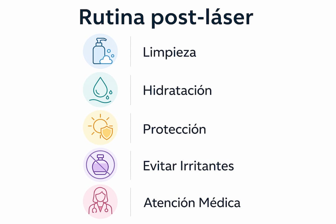 Infografía sobre los cuidados diarios después de un tratamiento láser