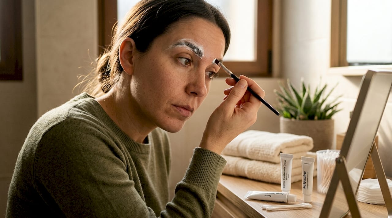 Cómo aplicar la crema decolorante en las cejas paso a paso