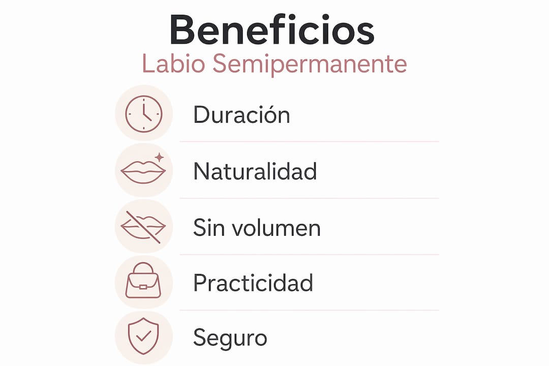 Infografía sobre las ventajas del diseño de labios semipermanente