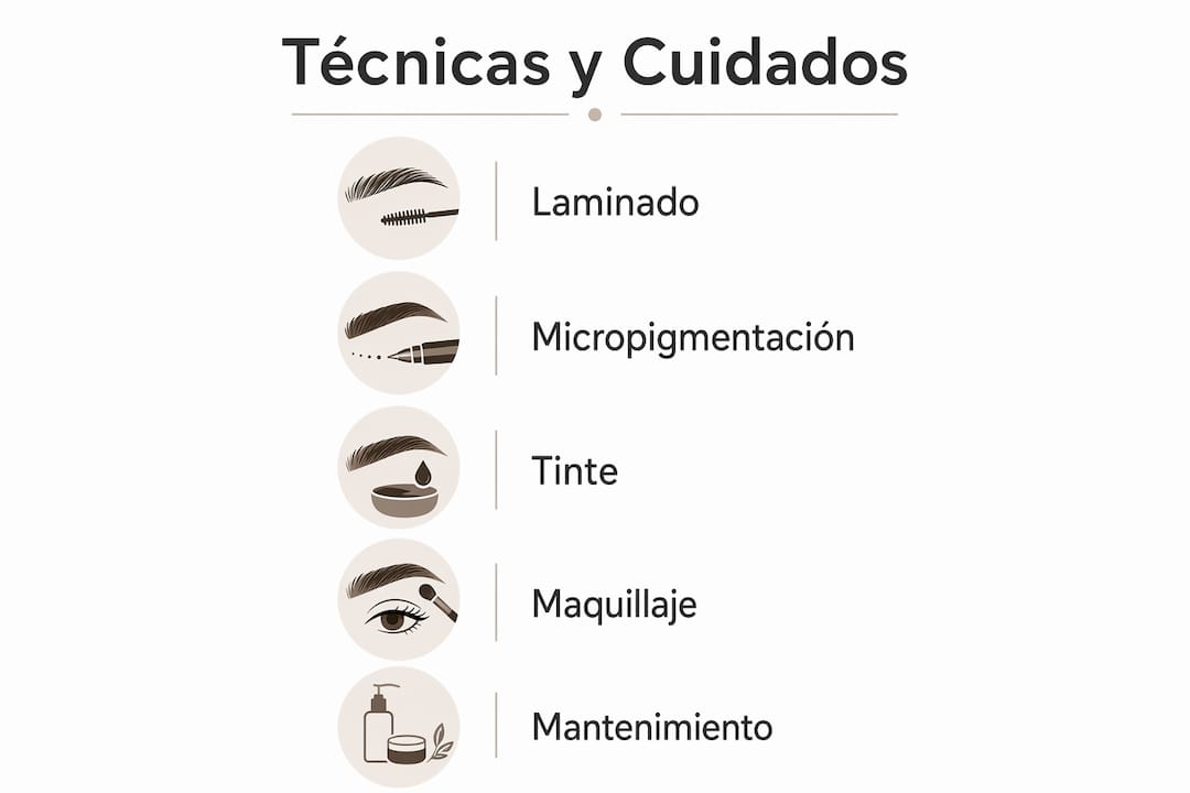 Guía visual con consejos y métodos para lucir unas cejas naturales y bien cuidadas
