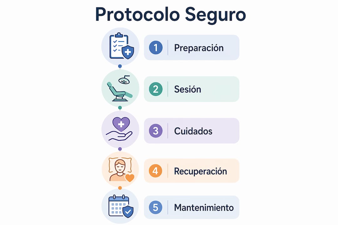 Infografía con los pasos esenciales para cuidar la piel reactiva de forma segura