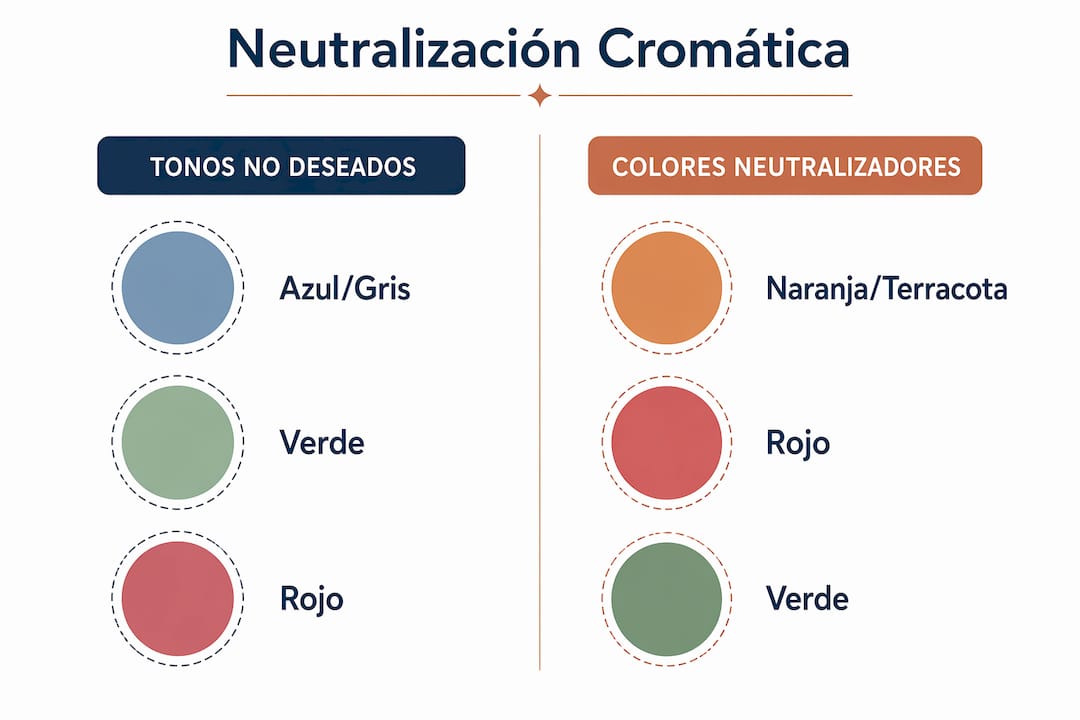 Guía visual sobre cómo neutralizar colores en la micropigmentación