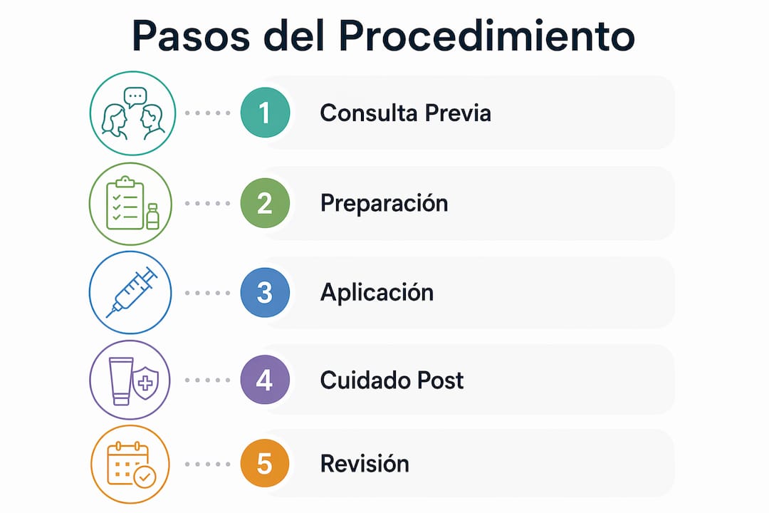 Infografía con los diferentes pasos del proceso de sombreado de labios