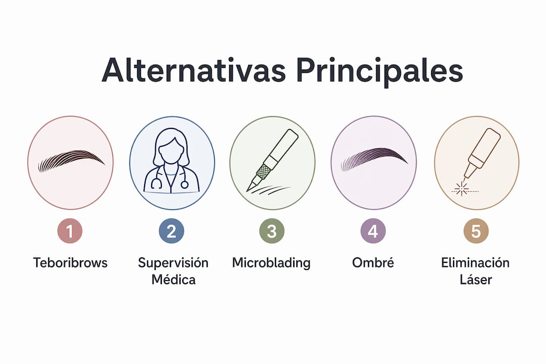 Infografía con las opciones más populares de micropigmentación en Madrid
