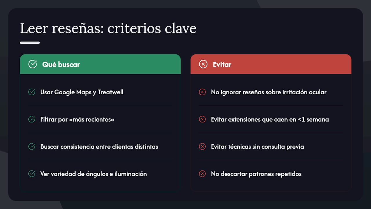 Esquema con los aspectos clave para valorar opiniones sobre extensiones de pestañas
