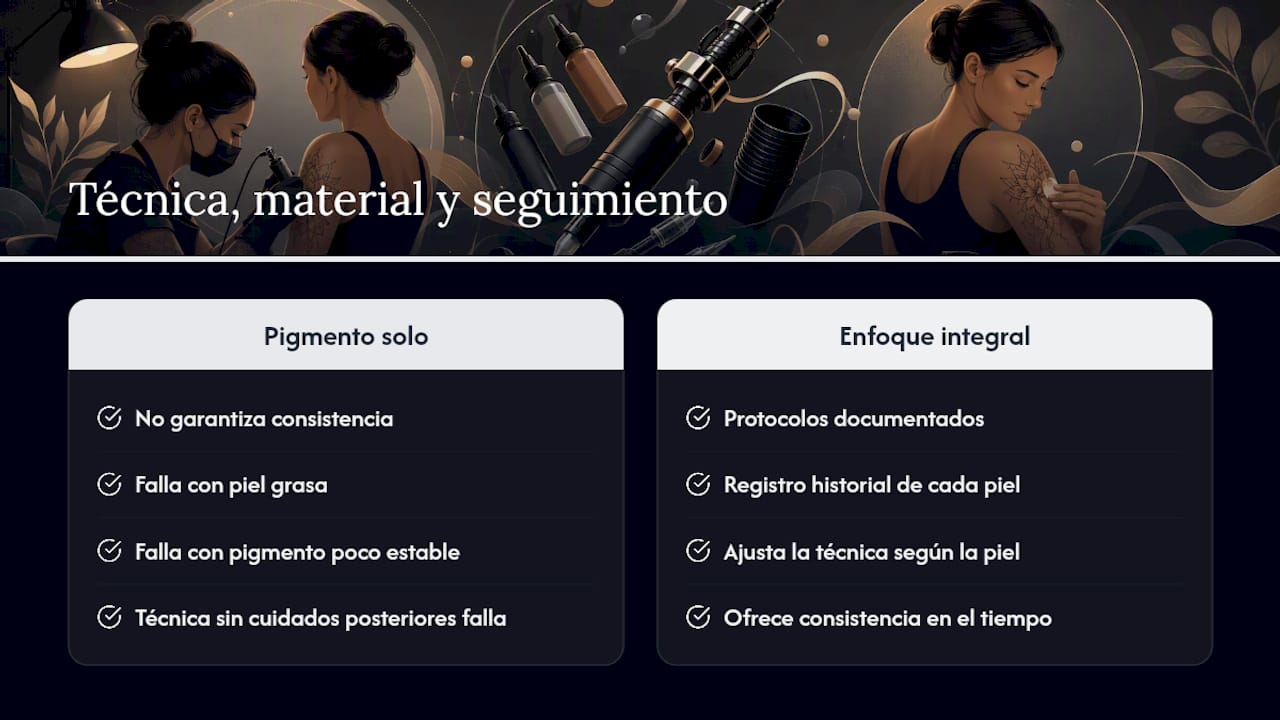 Por qué la técnica, el material y el seguimiento marcan la diferencia — overview diagram