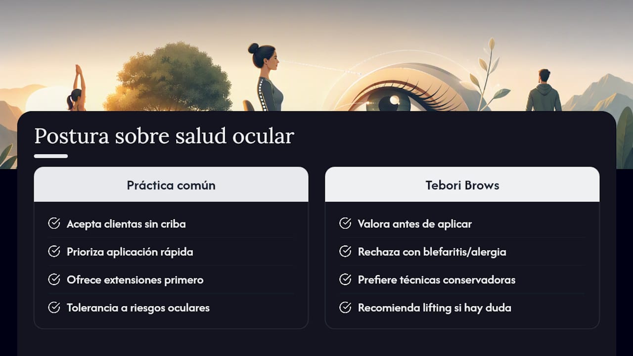 Nuestra postura sobre estética y salud ocular — overview diagram