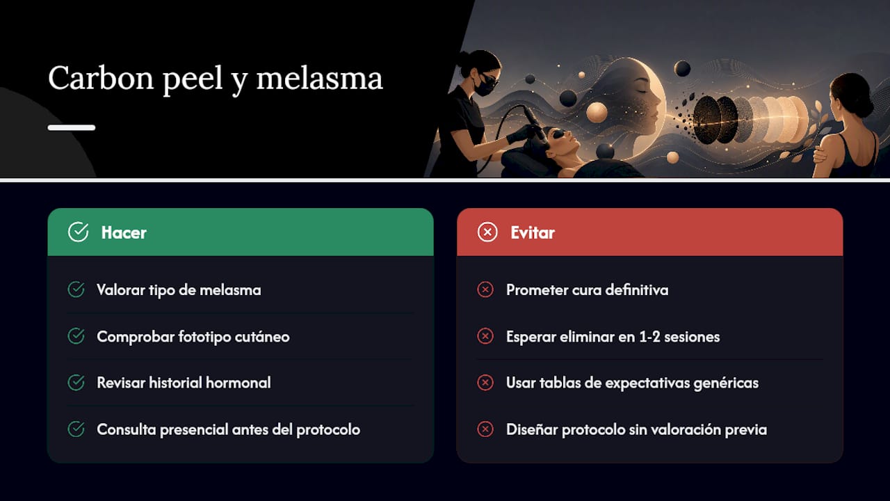 Nuestra visión sobre el carbon peel y el melasma — overview diagram
