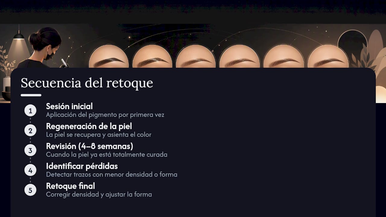 Cronología del retoque de microblading