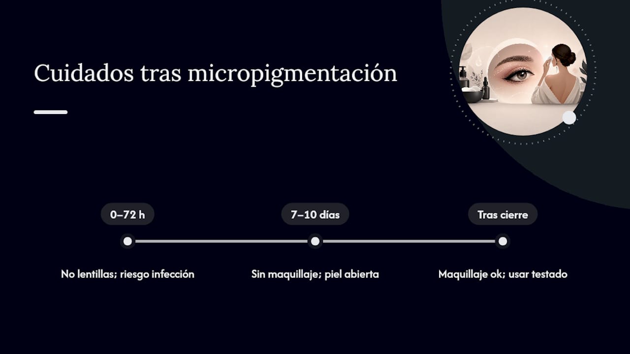 Línea temporal para lentes de contacto y maquillaje