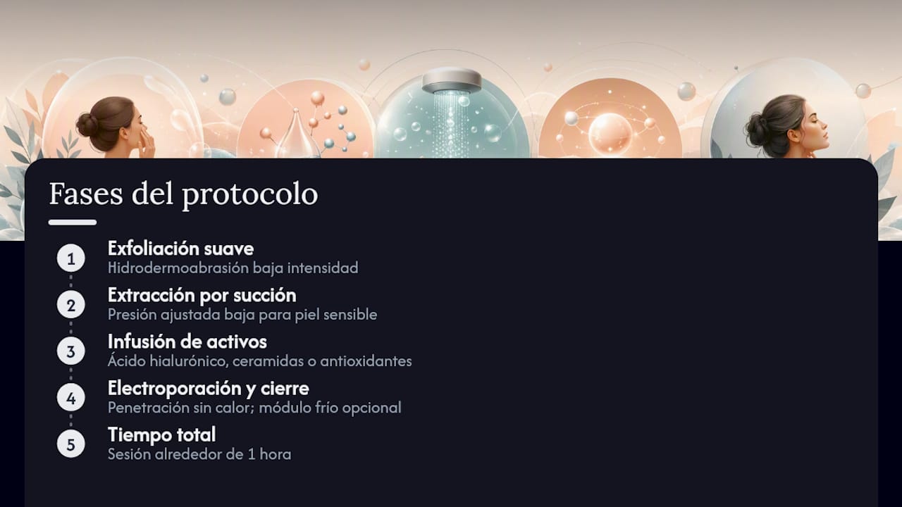 Las cuatro etapas del protocolo Aquapure