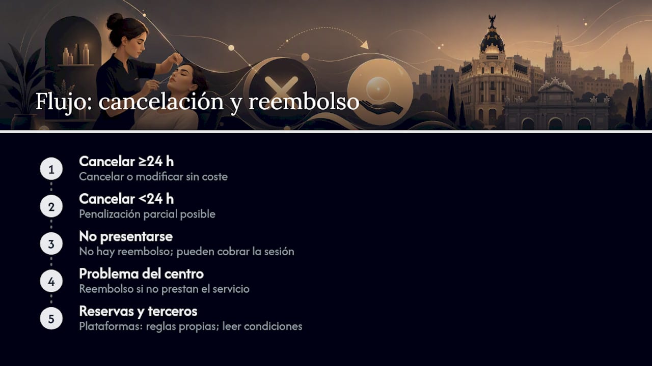 Proceso para cancelar y reembolsar citas