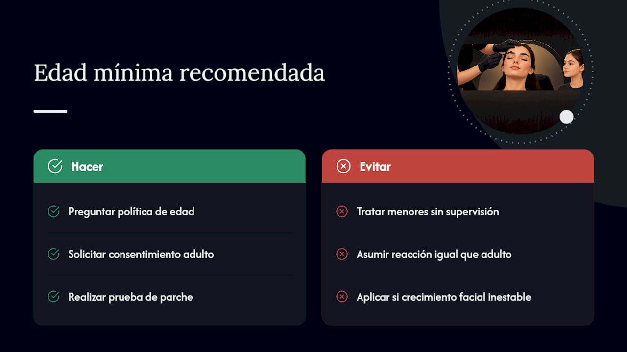 Edad mínima recomendada para el laminado de cejas — overview diagram