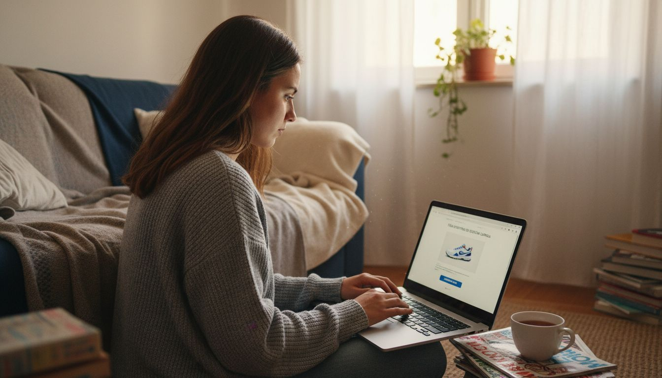 Consumidor em casa, pronto para fazer uma compra online