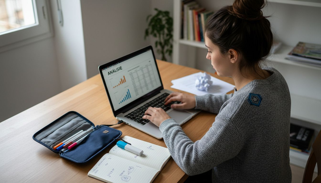 Profissional de marketing avalia relatórios gerados por inteligência artificial