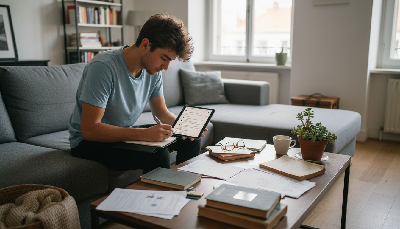 O criador interage e organiza ideias numa sala virtual