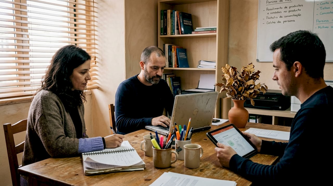 Equipa de marketing de PME organiza e define o calendário de conteúdos