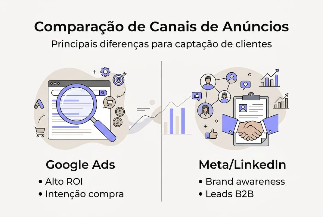 Infografia: comparação entre os principais canais de publicidade digital