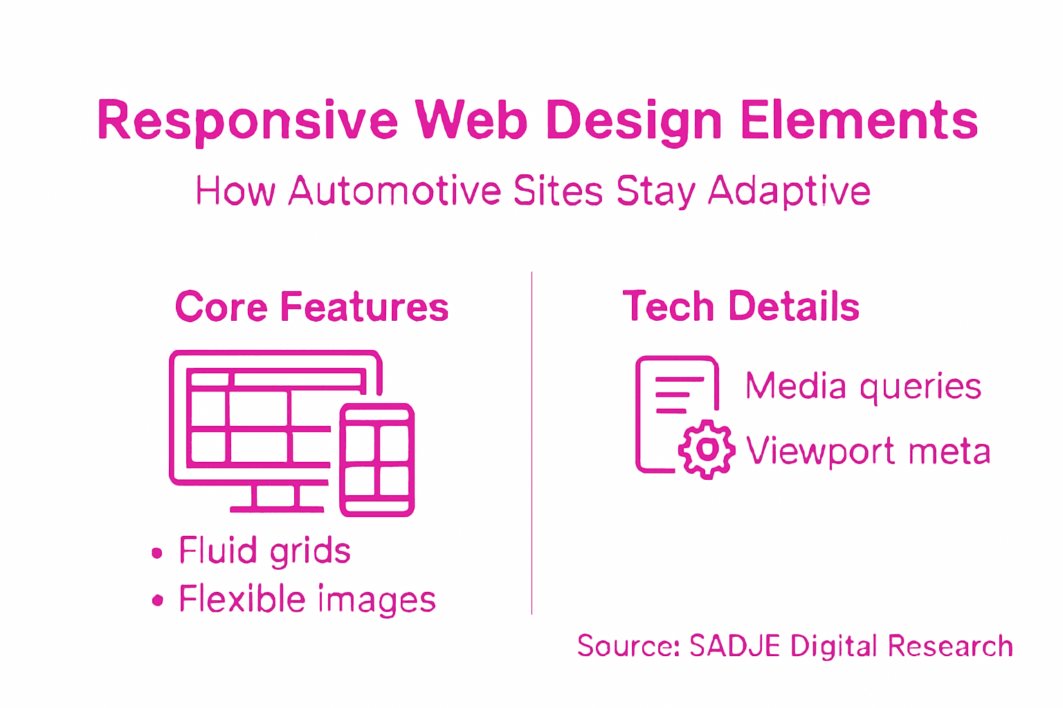 Infographic showing core responsive web elements