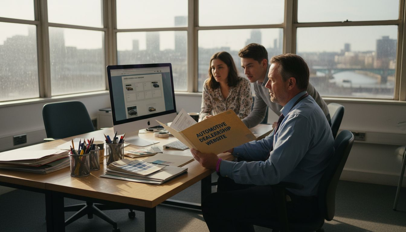 Project manager reviews automotive web agency plans