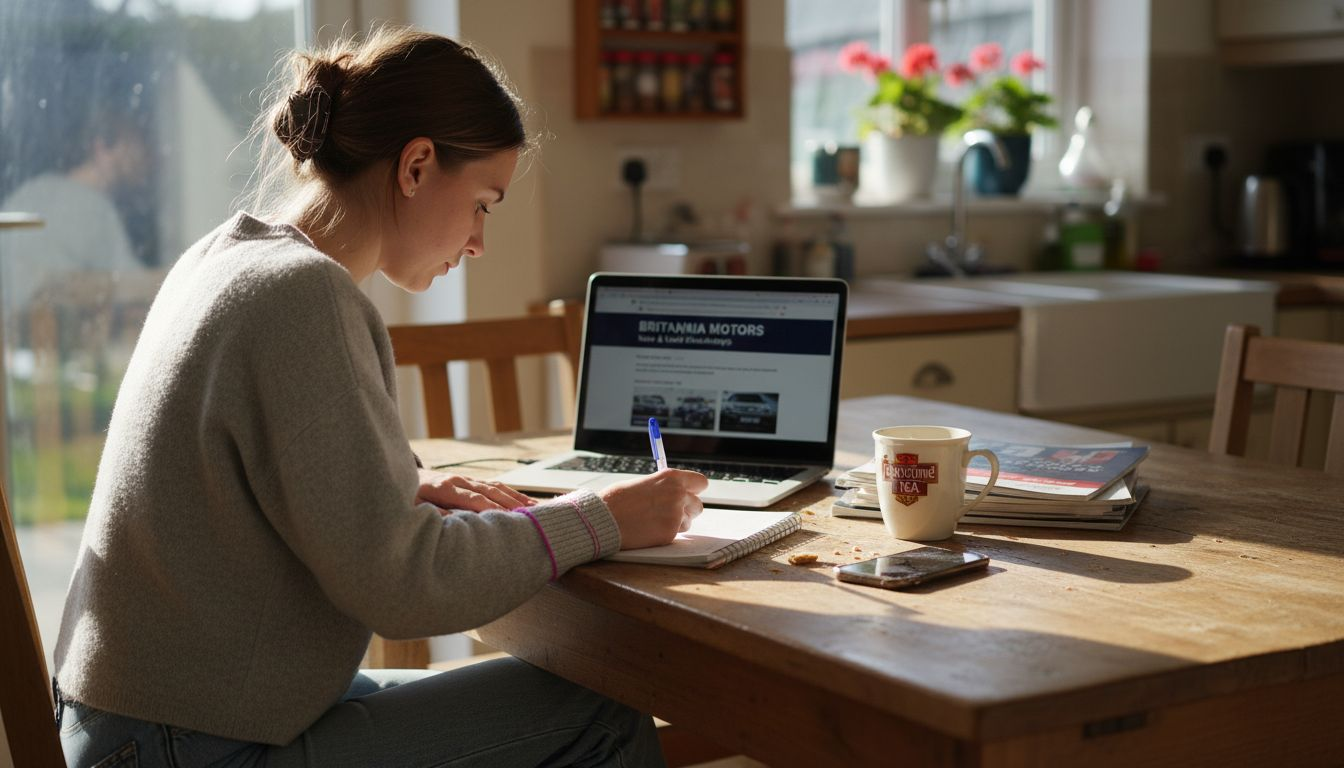 Car buyer using dealership website at home