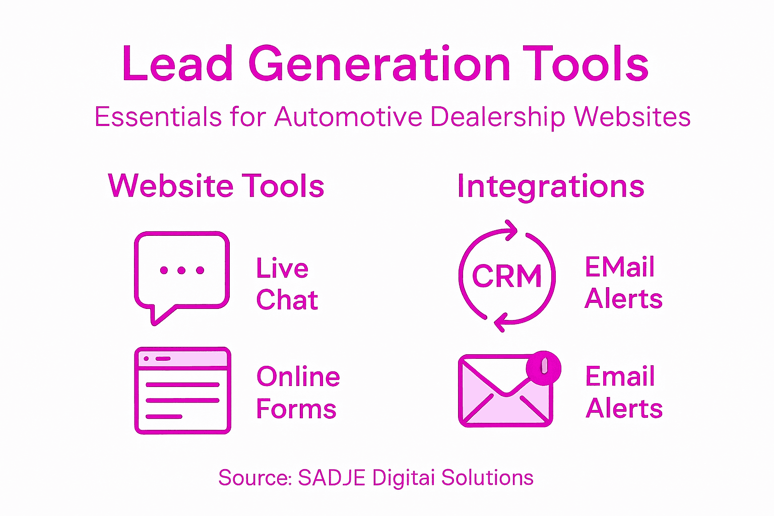 Infographic on dealership lead generation tools