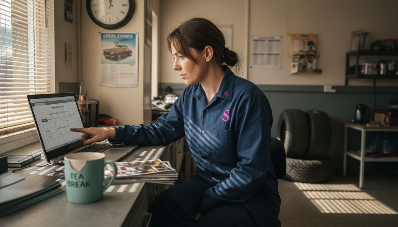 Manager testing auto service booking system