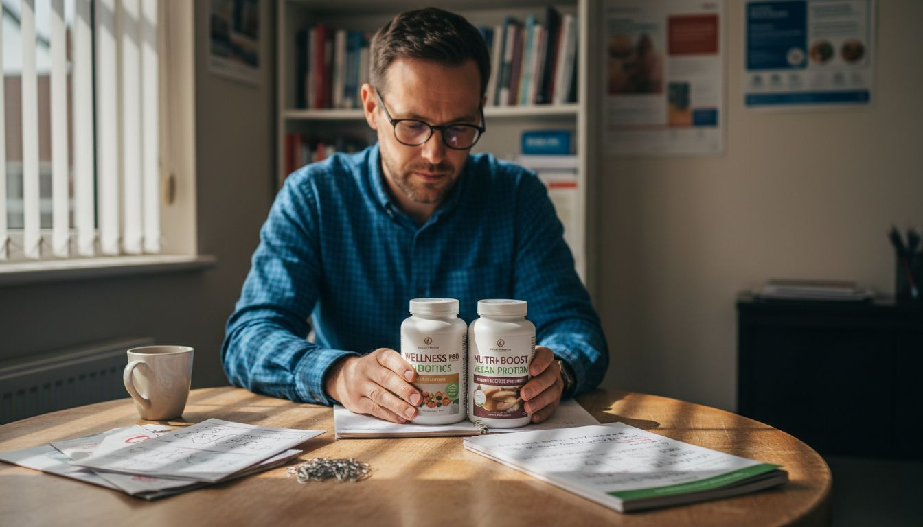 Nutritionist comparing supplement quality brands