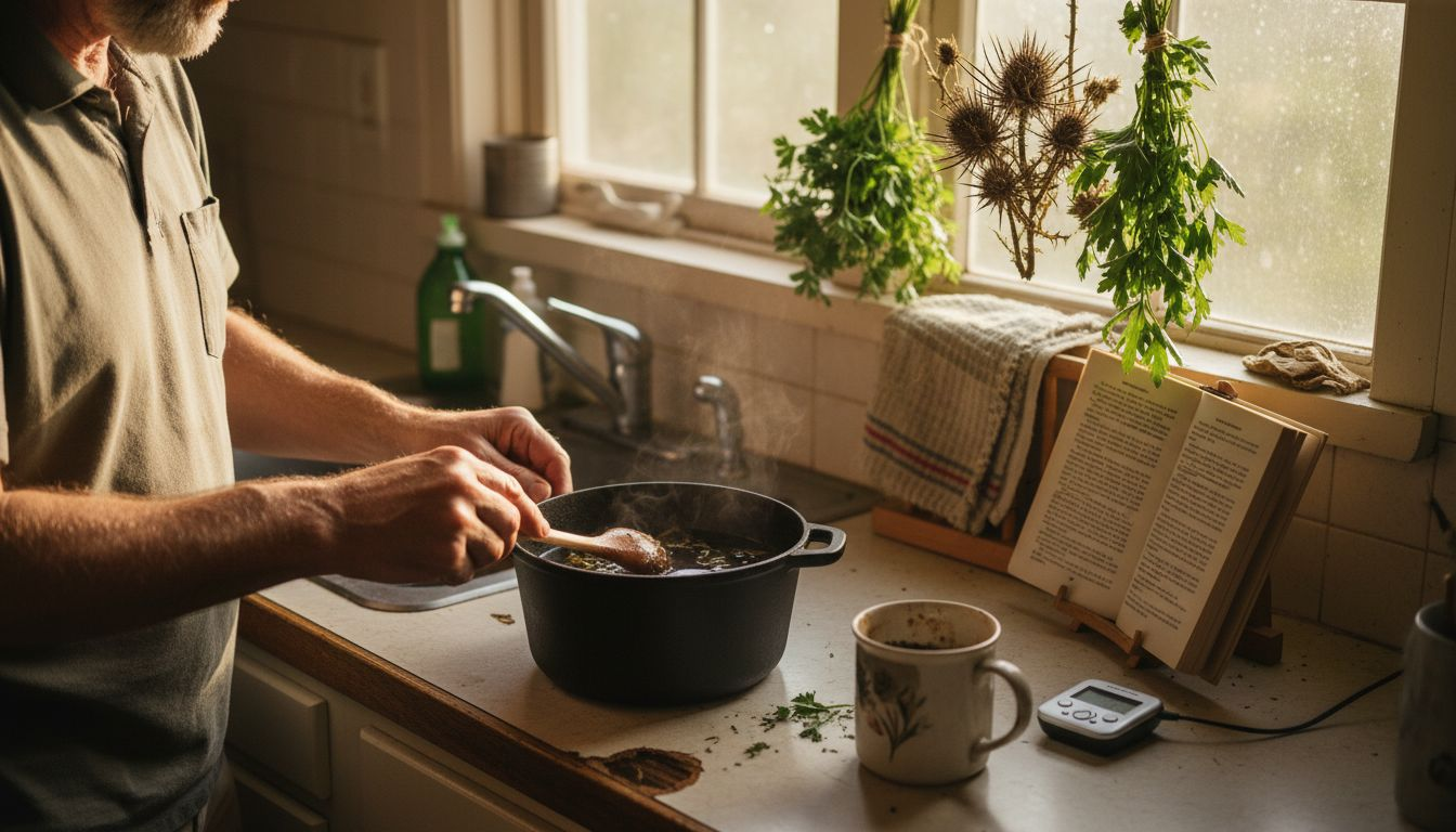 Preparing herbal tea for detox