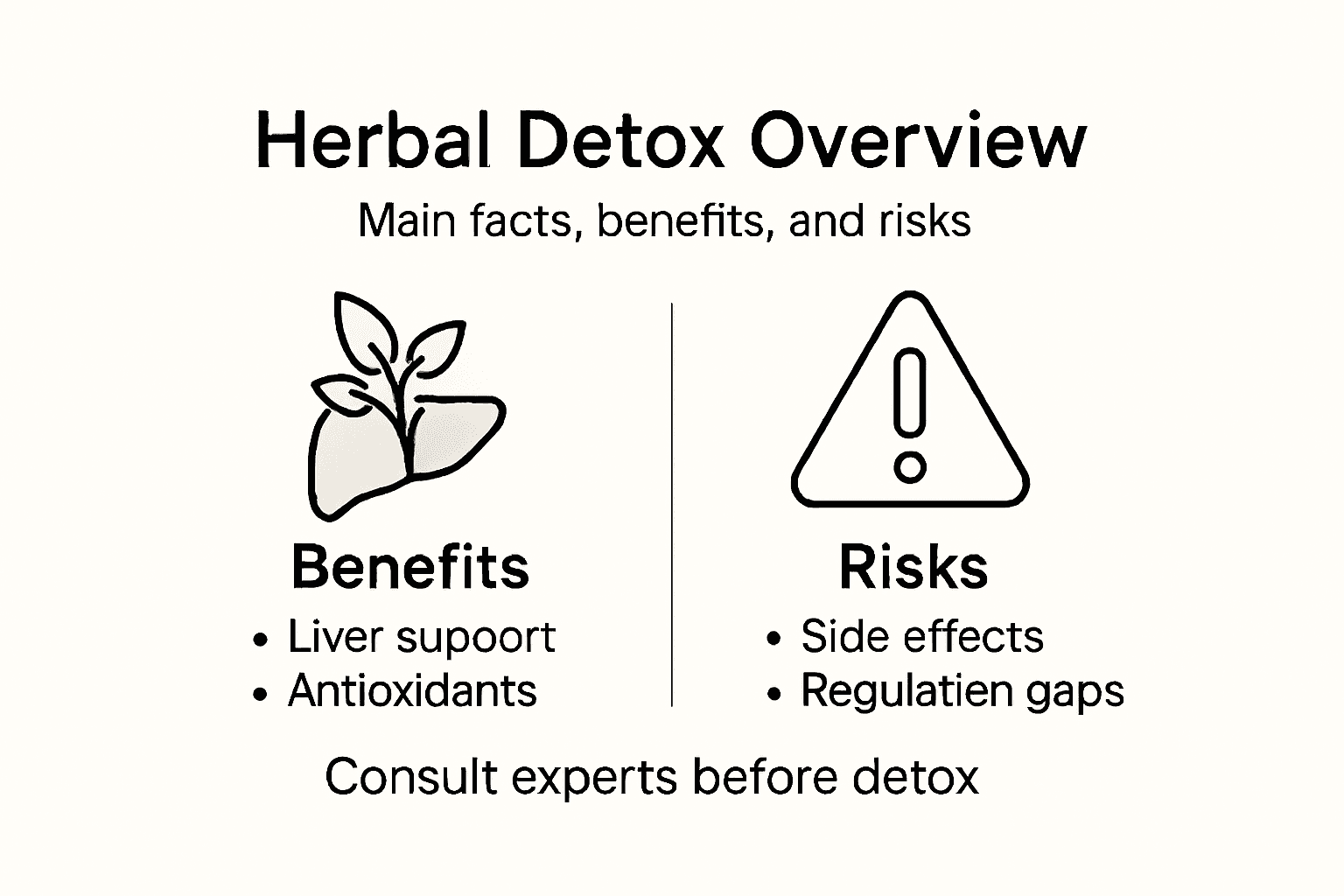 Infographic of herbal detox benefits and risks
