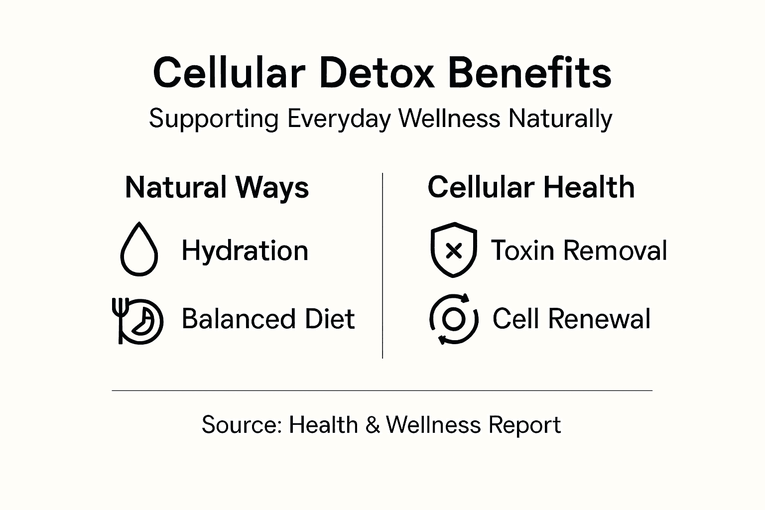 Cellular detox process and wellness infographic