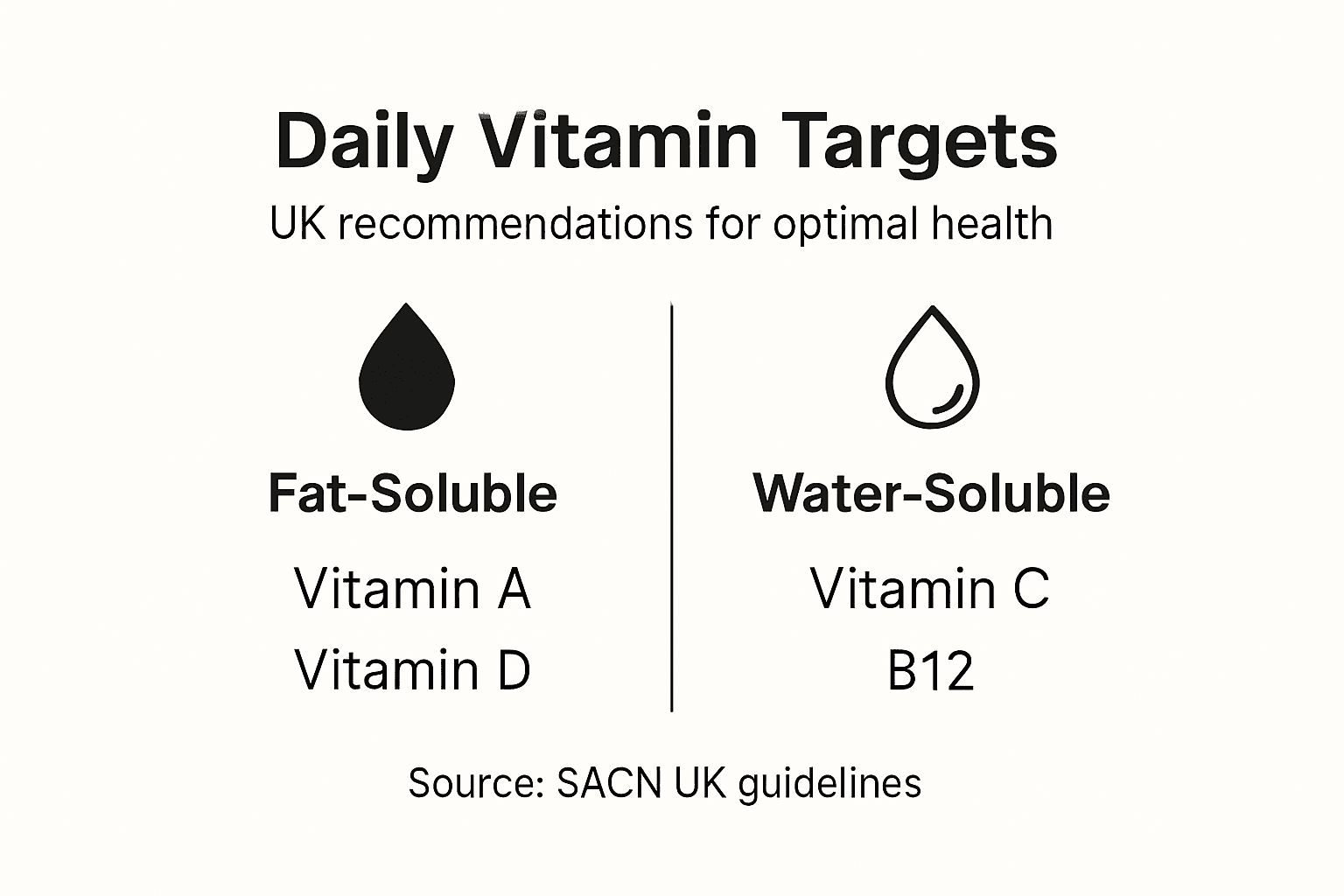 Infographic showing UK vitamin recommendations