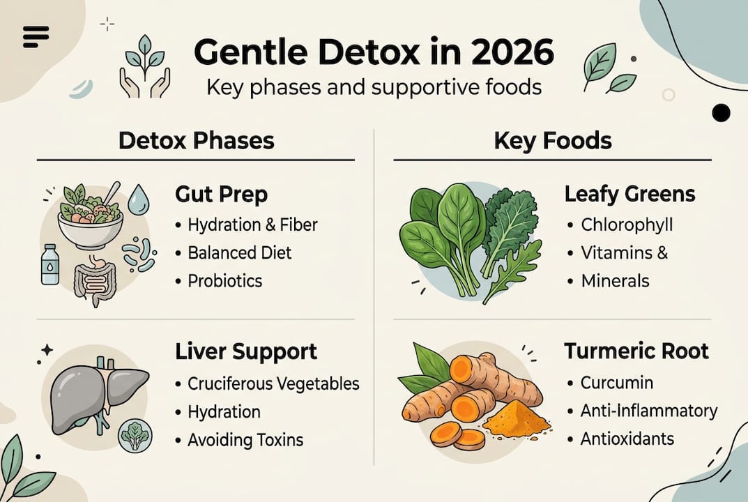 Infographic gentle detox phases and foods