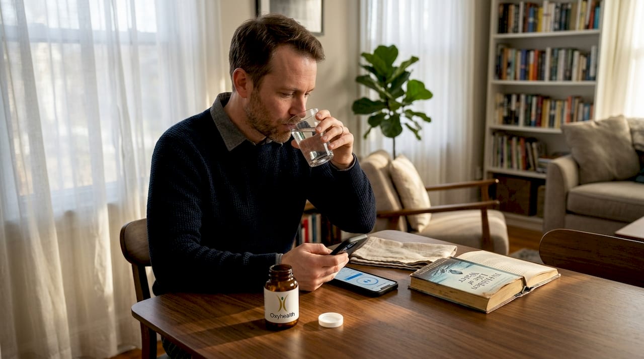 Man drinking water for gentle detox hydration