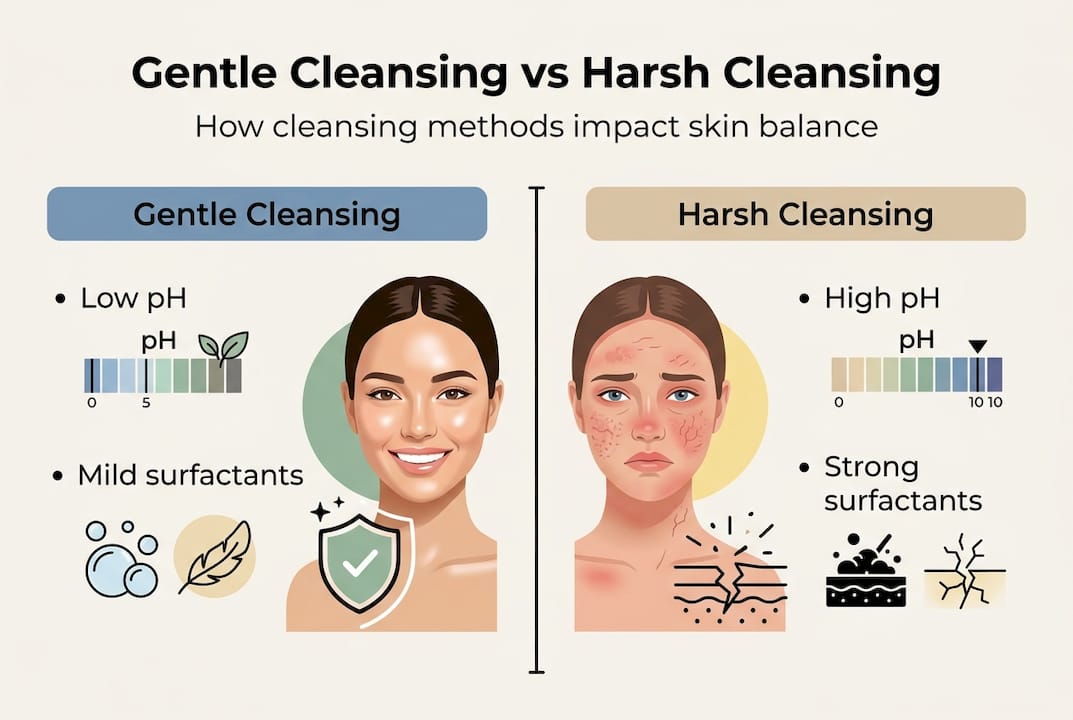 Infographic gentle vs harsh cleansing comparison