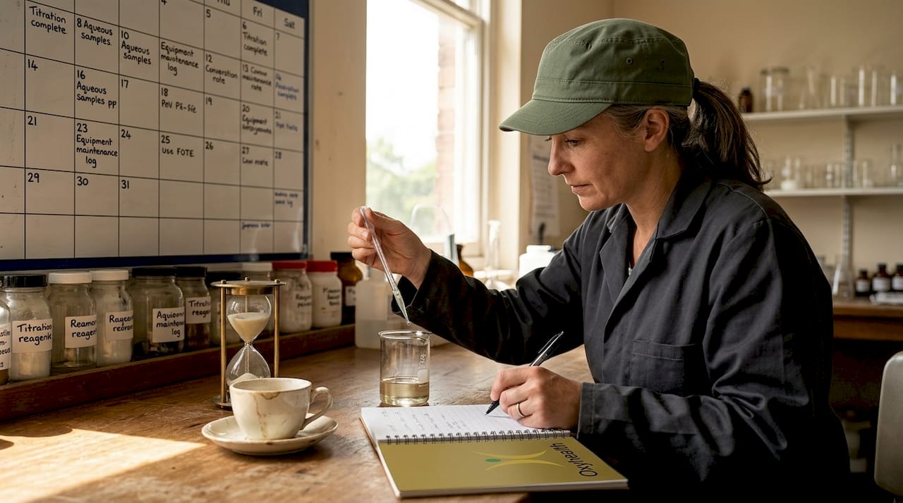 Lab technician testing stomach pH in laboratory