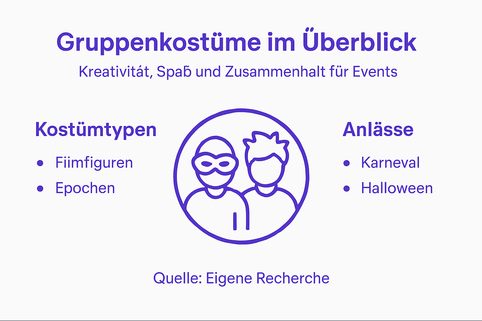 Infografik: Die besten Ideen für Gruppenkostüme auf einen Blick