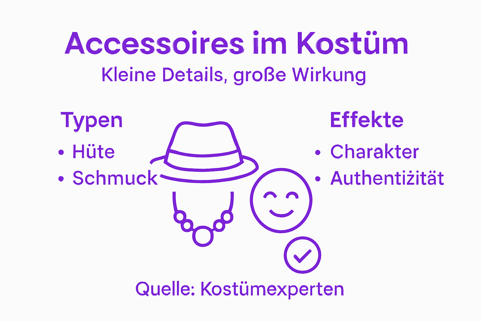 Grafische Übersicht: Wie Accessoires das Erscheinungsbild eines Kostüms beeinflussen