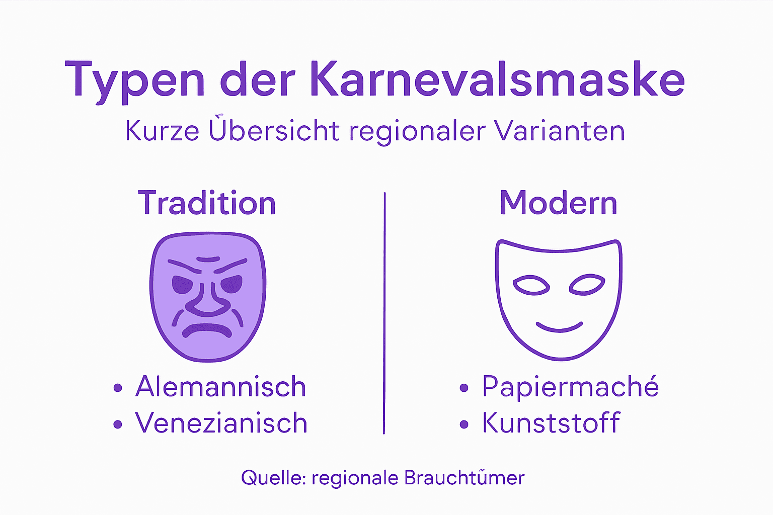 Infografik: Die bunte Vielfalt der Karnevalsmasken auf einen Blick