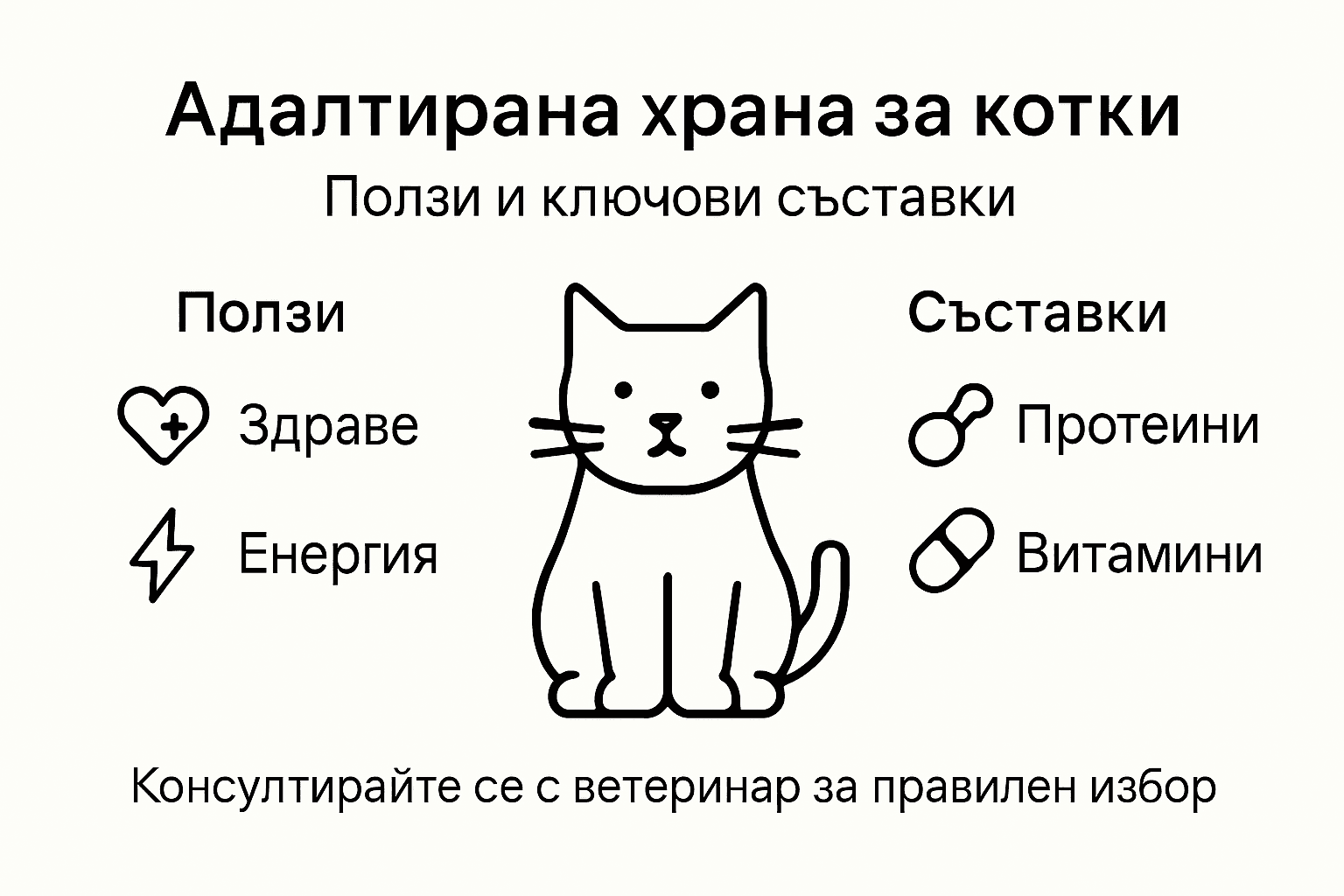 Инфографика: Какви са предимствата и основните съставки на специализираната храна за котки