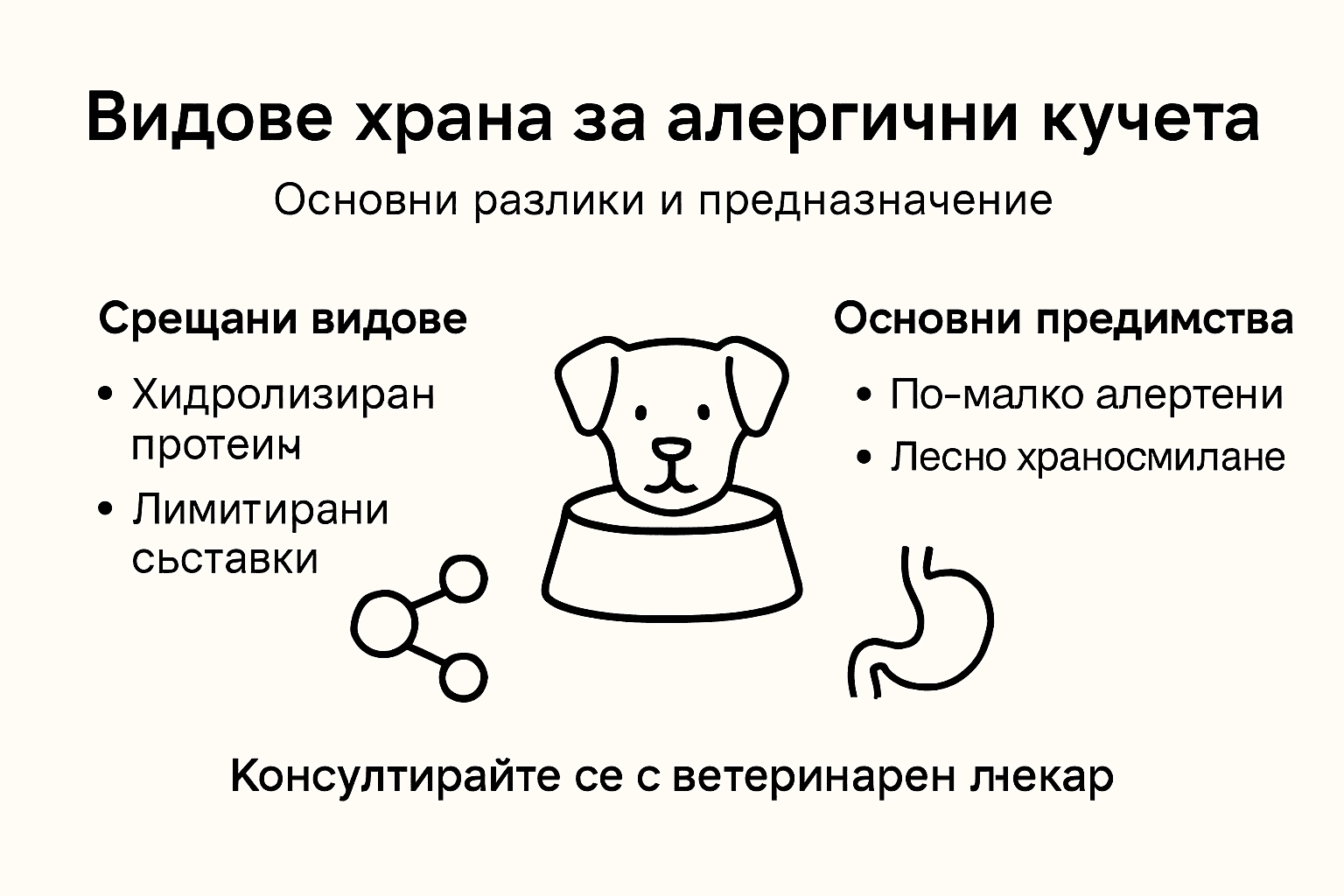 Инфографика: подходящи храни за кучета с хранителни алергии