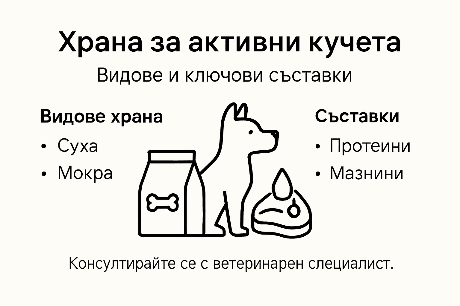 Инфографика: Какви видове храна за кучета има и какво съдържат те