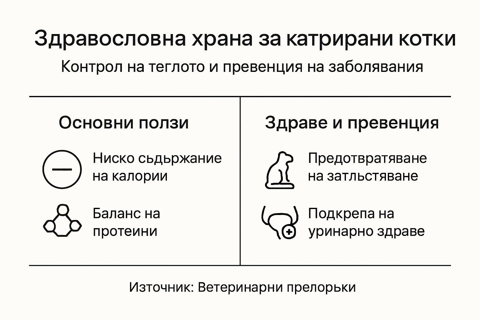 Инфографика: Защо е важно да избираме специална храна за кастрирани котки